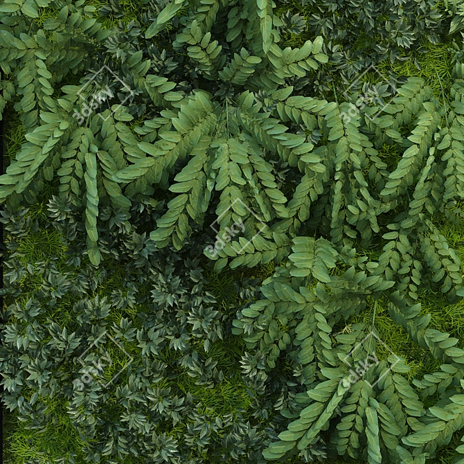 Green Oasis Vertical Plant Wall 3D model image 4