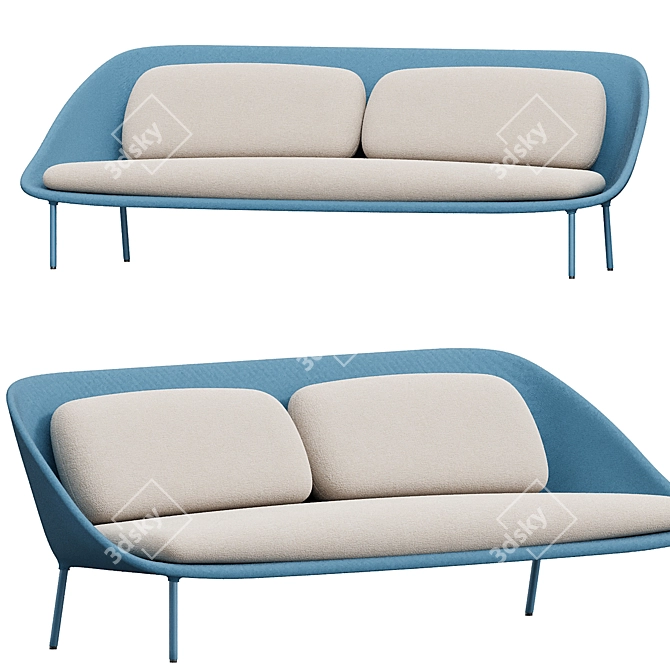 Modern Minimalist Netframe Sofa 3D model image 1