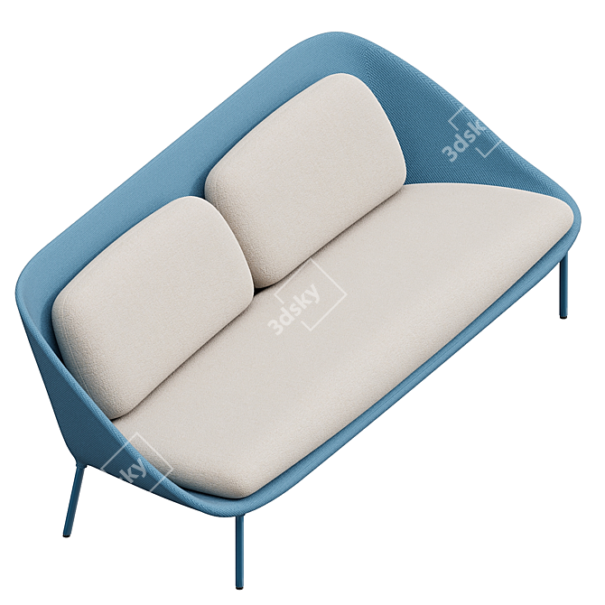 Modern Minimalist Netframe Sofa 3D model image 3