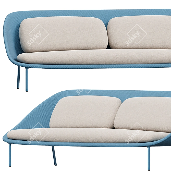 Modern Minimalist Netframe Sofa 3D model image 4