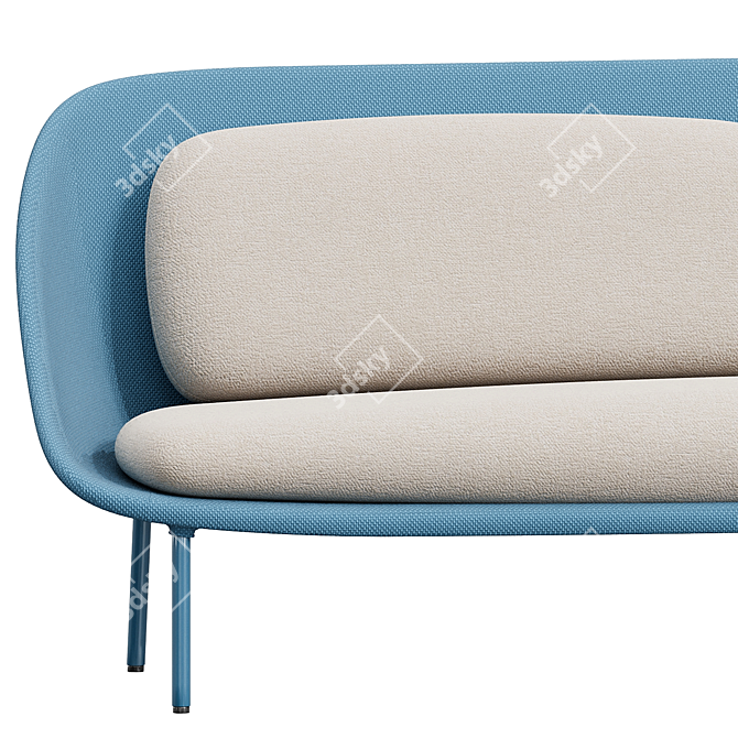 Modern Minimalist Netframe Sofa 3D model image 5