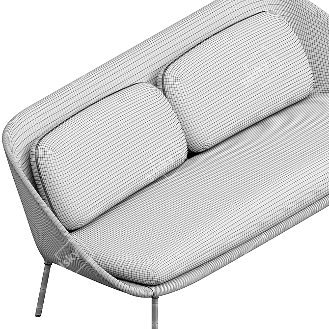 Modern Minimalist Netframe Sofa 3D model image 6