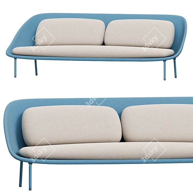 Modern Minimalist Netframe Sofa 3D model image 7