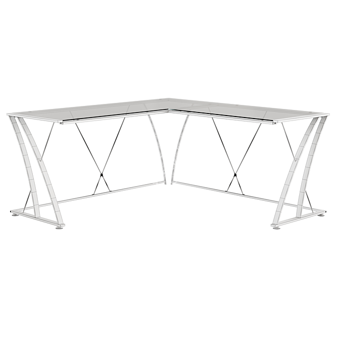 Modern Glass Top Corner Desk by Flash Furniture 3D model image 5