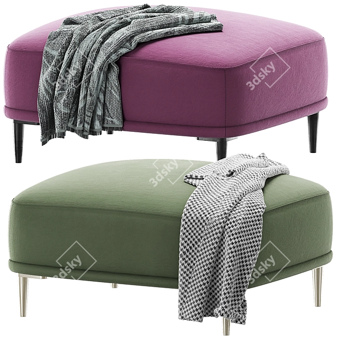 Luxury Portofino Pouffe: Elegant and Versatile 3D model image 1