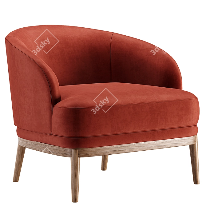 Luxurious Velvet Armchair by Domkapa 3D model image 2
