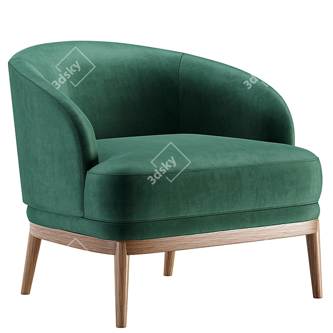 Luxurious Velvet Armchair by Domkapa 3D model image 3