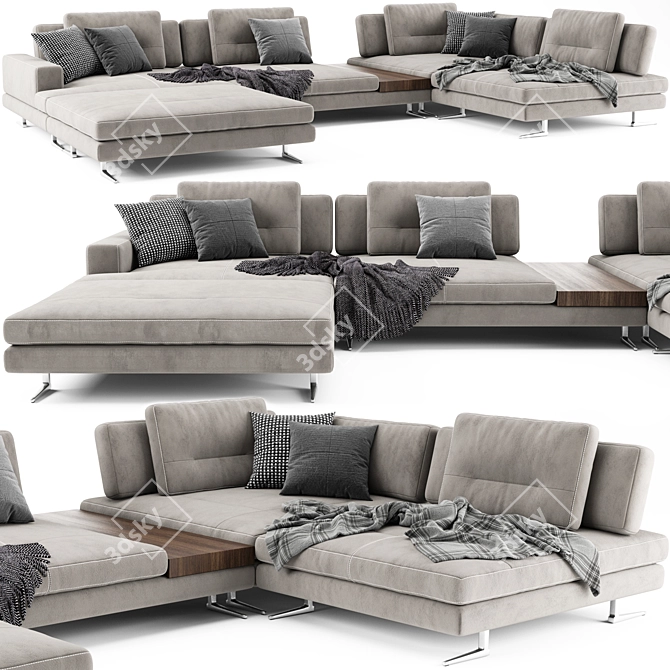 Blanche Ermes Composition D: Modern Modular Sofa 3D model image 1