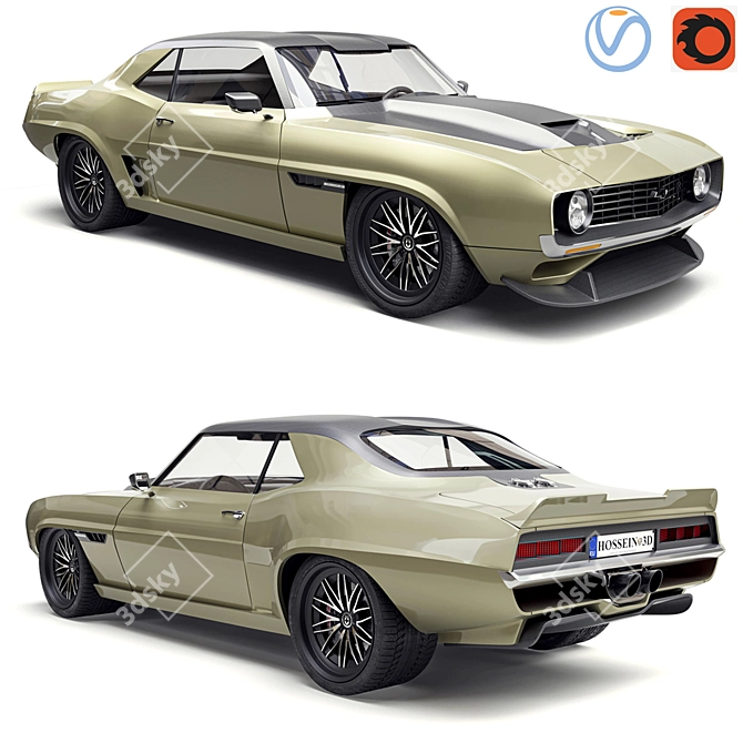 Vintage Chevy Camaro Valkyrja: Ringbrothers' Classic Beauty 3D model image 1