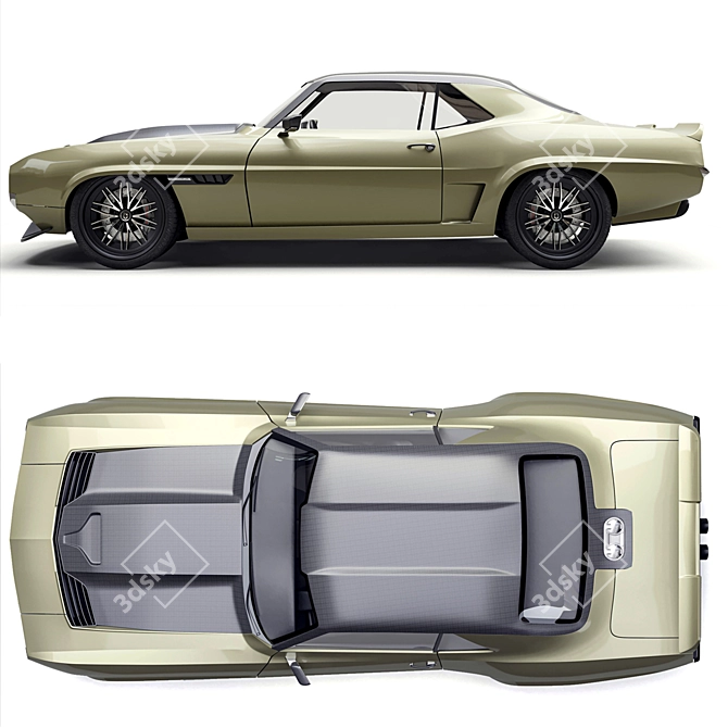 Vintage Chevy Camaro Valkyrja: Ringbrothers' Classic Beauty 3D model image 3