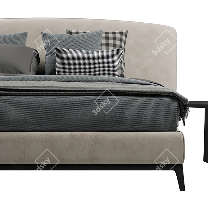 Flou Oliver Bed: Stylish and Functional Design 3D model image 2