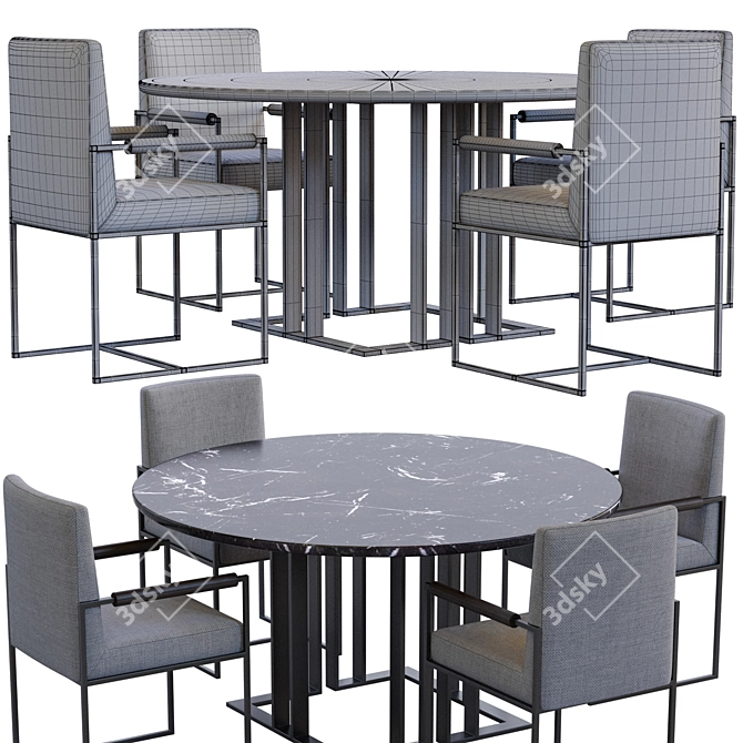 Sleek Charlie Table by Meridian 3D model image 5