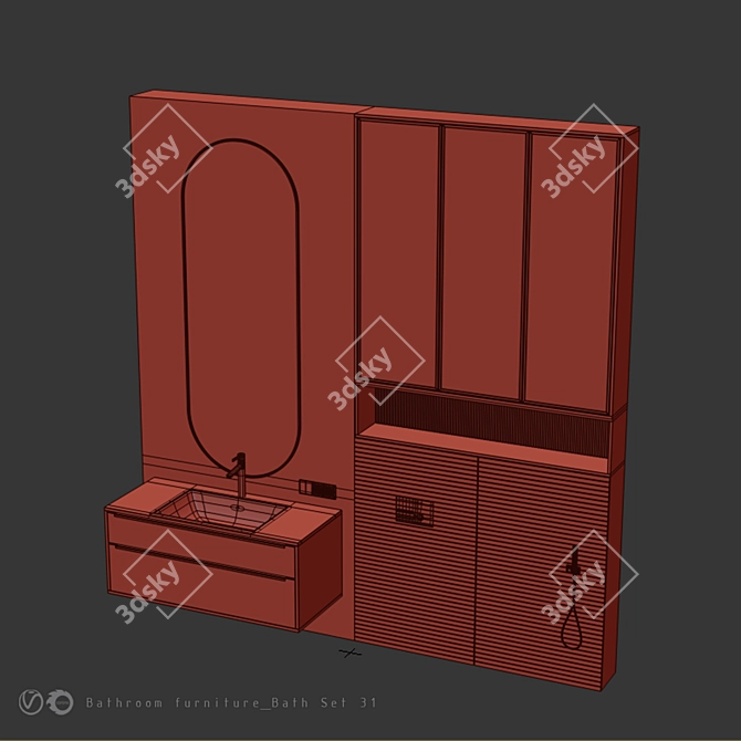 Modern Bathroom Set - Elegant Furniture for Stylish Bathrooms 3D model image 6