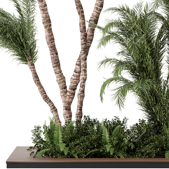 Outdoor Garden Set: Bush and Tree 3D model image 4