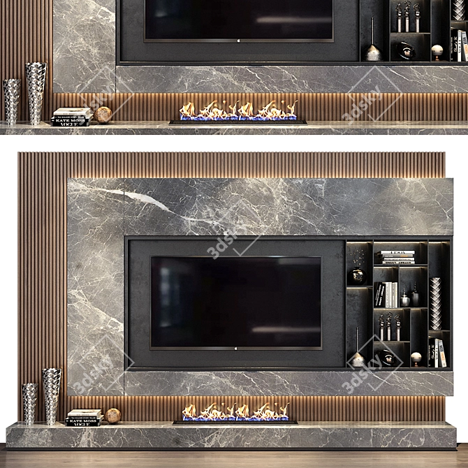 Minimalist TV Shelf - Modern Living Room Décor 3D model image 1