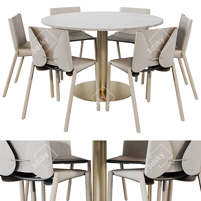 Paola + 1085 Edition: Elegant Dining Set 3D model image 1