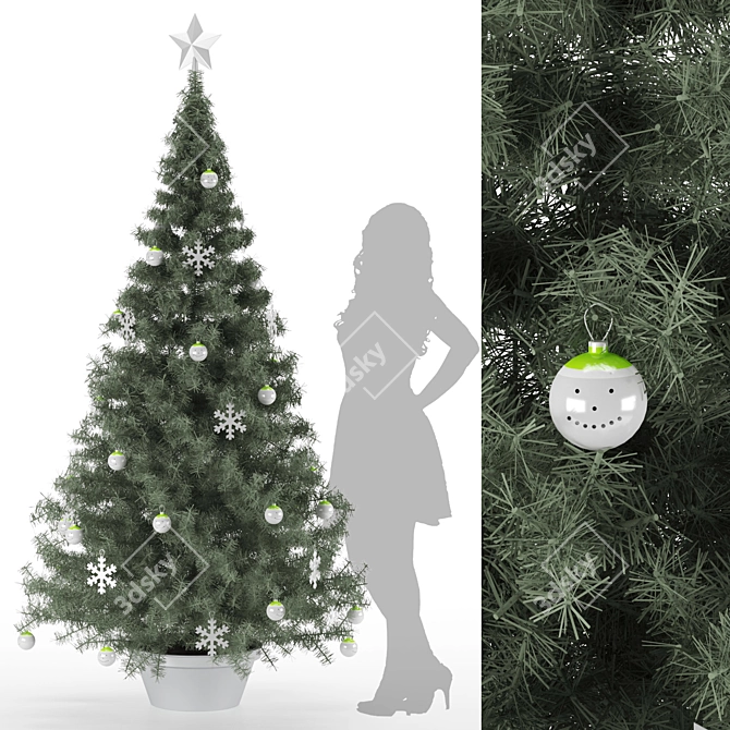 Christmas 3D Tree Decoration: VRay-Optimized, High-Quality 3D model image 1
