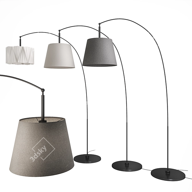 Modern Arc Floor Lamps 3D model image 1