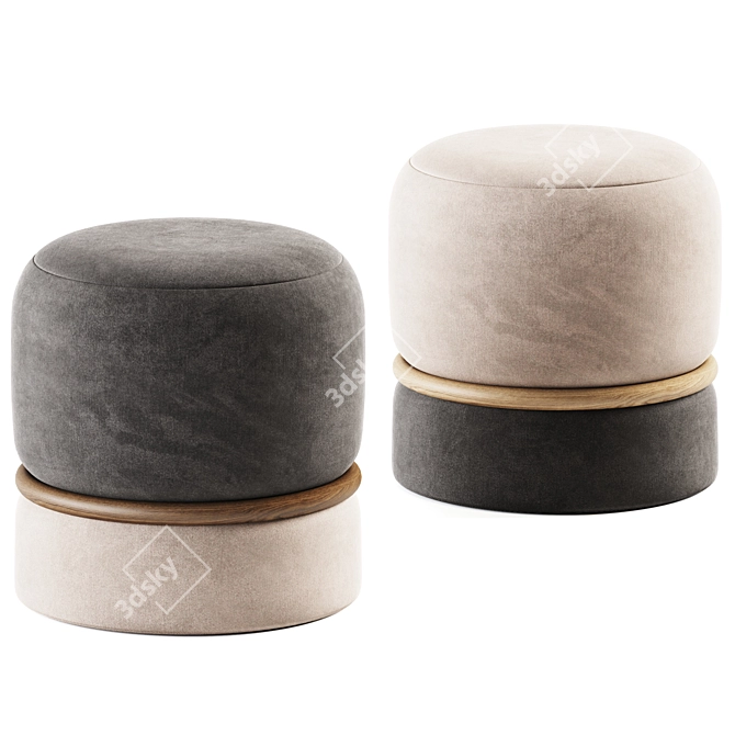 Anell Pouf: Minimalistic Elegance 3D model image 1