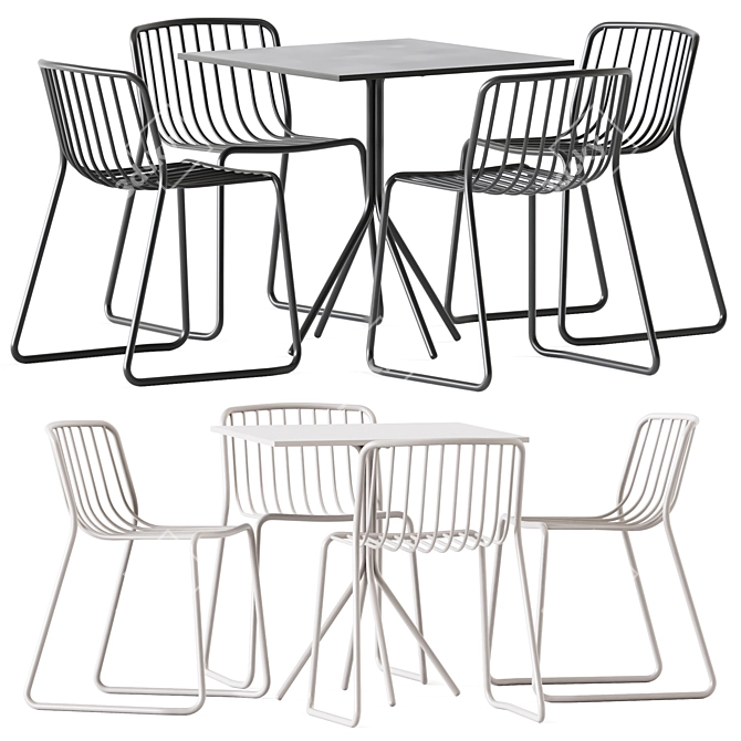 Modern Outdoor Dining Set 3D model image 1