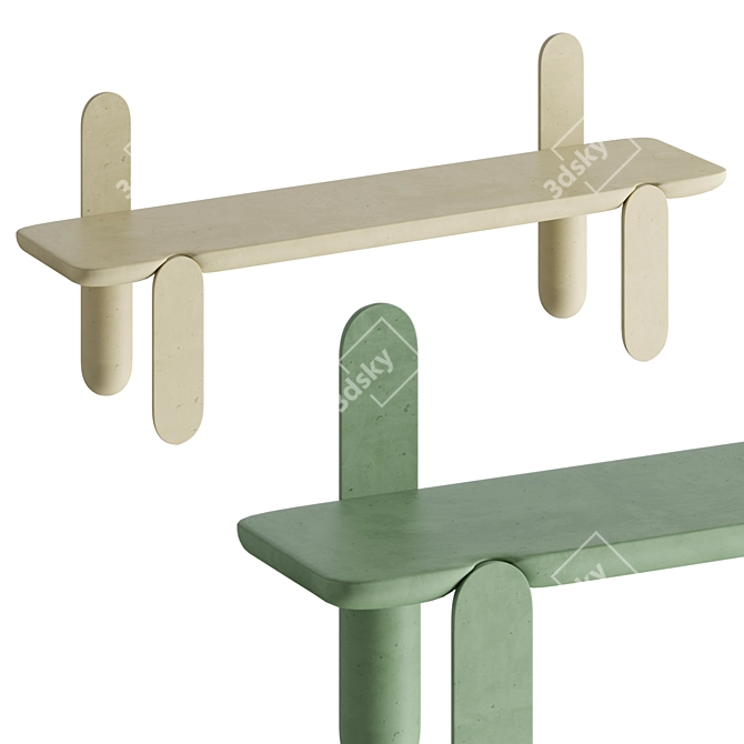 Cimento LIDO | Minimalistic Park Bench 3D model image 1