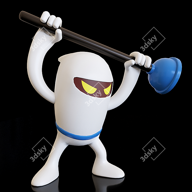 Ninja-Filled Toilet Madness 3D model image 1