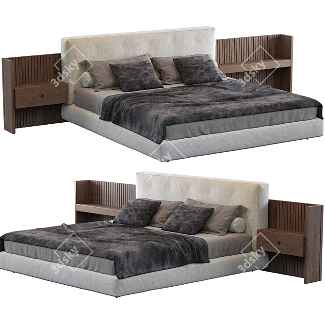 Sleek Brasilia Bed by Minotti 3D model image 5