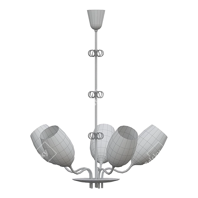 Elegant Paavo Tynell Ceiling Lamp 3D model image 2