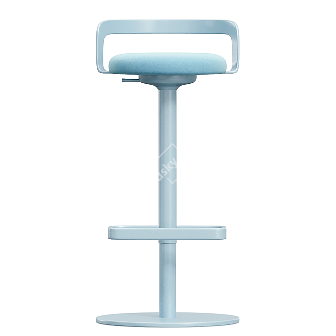 Modern Solid Wood Bar Stool 3D model image 1