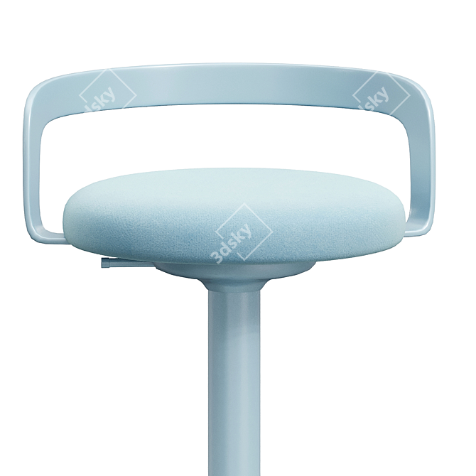 Modern Solid Wood Bar Stool 3D model image 2