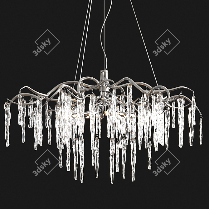 Elegant Willow Chandelier 3D model image 2