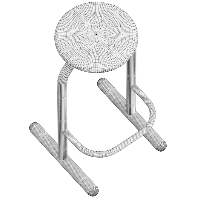 Sturdy and Stylish Barstool 3D model image 4