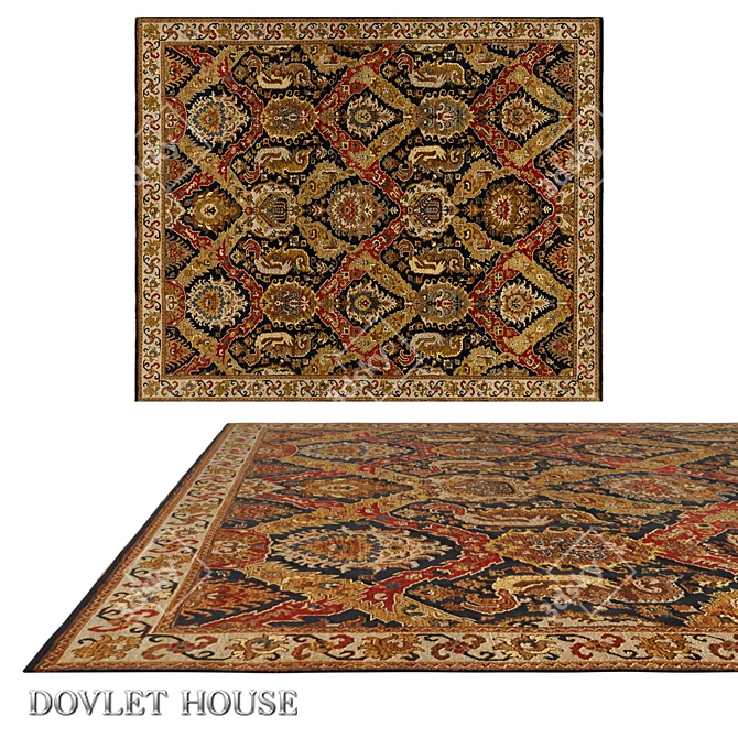 Luxurious Wool Carpet by DOVLET HOUSE (art. 16370) 3D model image 2