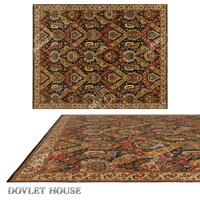 Luxury Dovlet House Wool Rug 3D model image 1