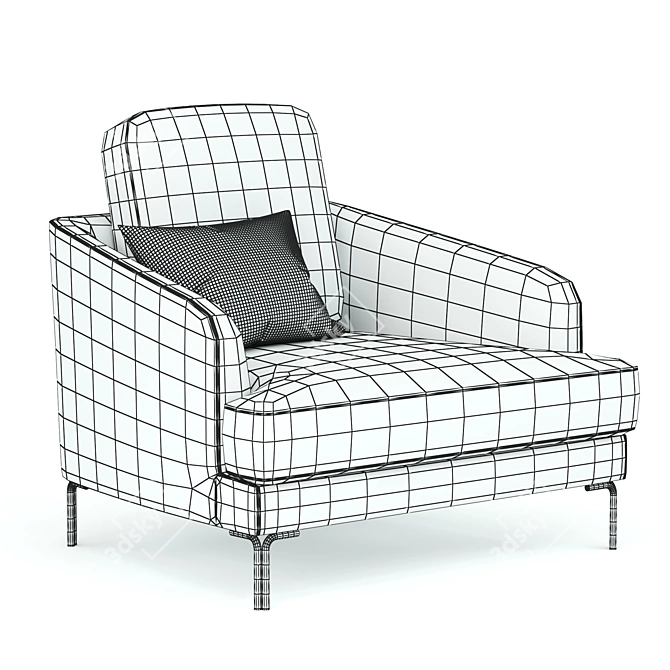 Modern Global Sofa: Lebom Rondo Armchair 3D model image 4