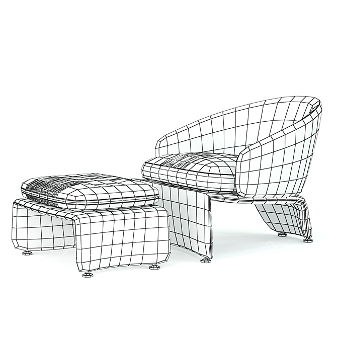 Modern Halley Armchair: Stylish Comfort 3D model image 4