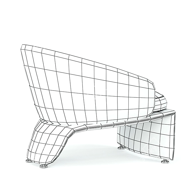 Modern Halley Armchair: Stylish Comfort 3D model image 5