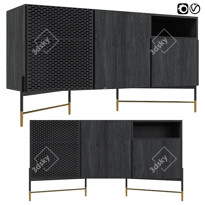 Modern Norfort Chest of Drawers 3D model image 1