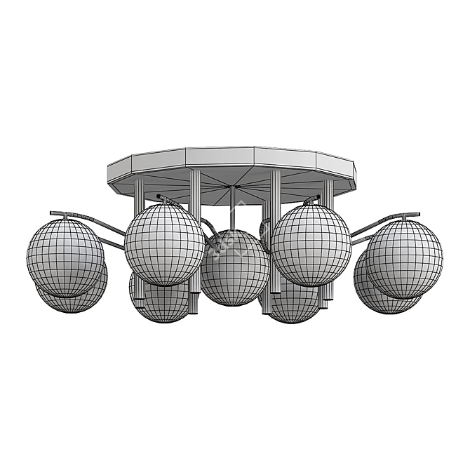 Elegant Circle Chandelier 3D model image 2