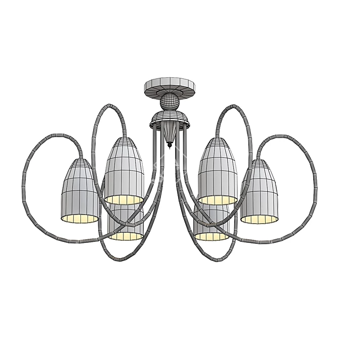 Elegant Traditional Ceiling Chandelier 3D model image 2