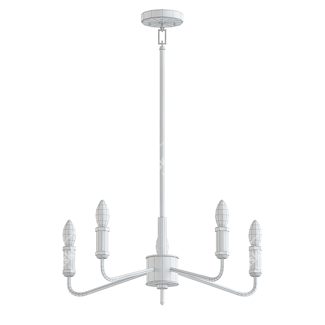 Cortlandt 5-Light Iron Chandelier 3D model image 2