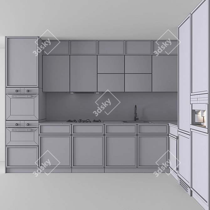 Modern Corner Kitchen With High Quality Materials 3D model image 4