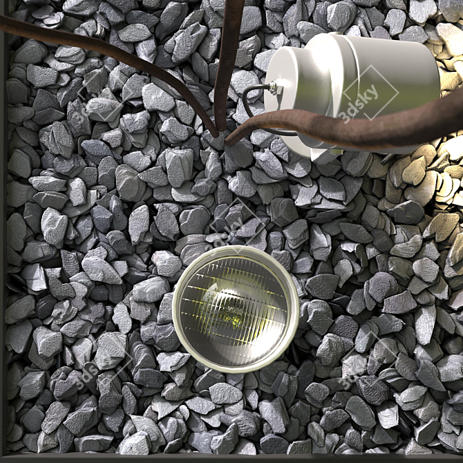 Backyard Oasis: Gravel, Stone, Spotlight, Plant 3D model image 3