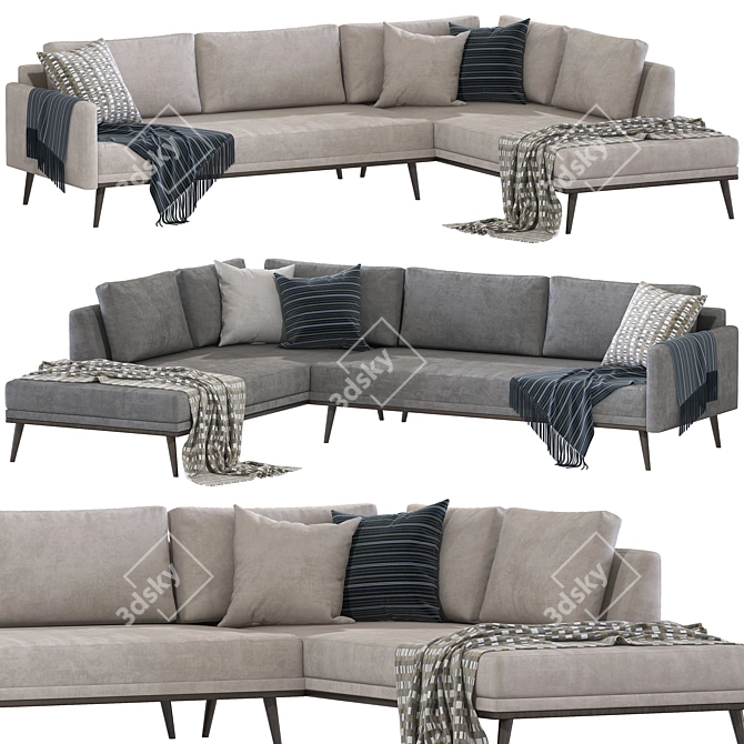 Modern 4-Seater Corner Sofa 3D model image 1