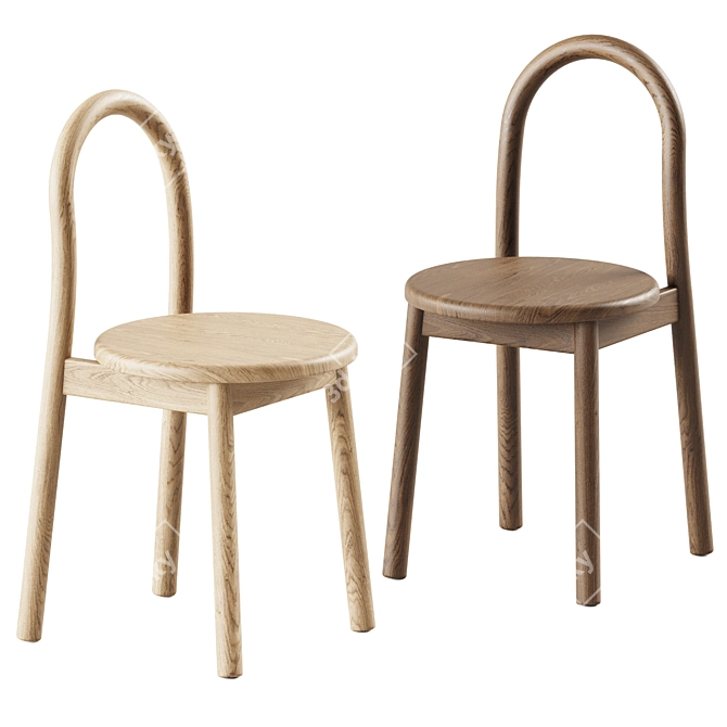 Bobby Wooden Chair: Timeless Design 3D model image 1