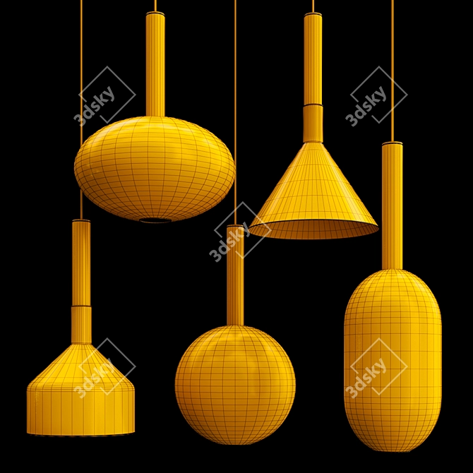 Alchimia Pendant Lights: Striking Metal and Glass Illumination 3D model image 2