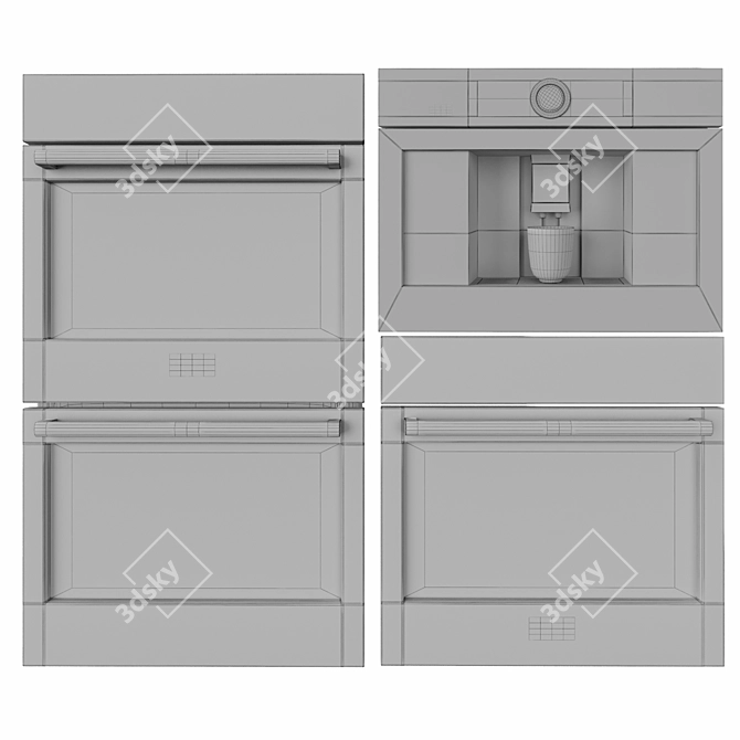 Bosch Ovens Collection: Benchmark Double & Single Oven + Coffee Maker 3D model image 5