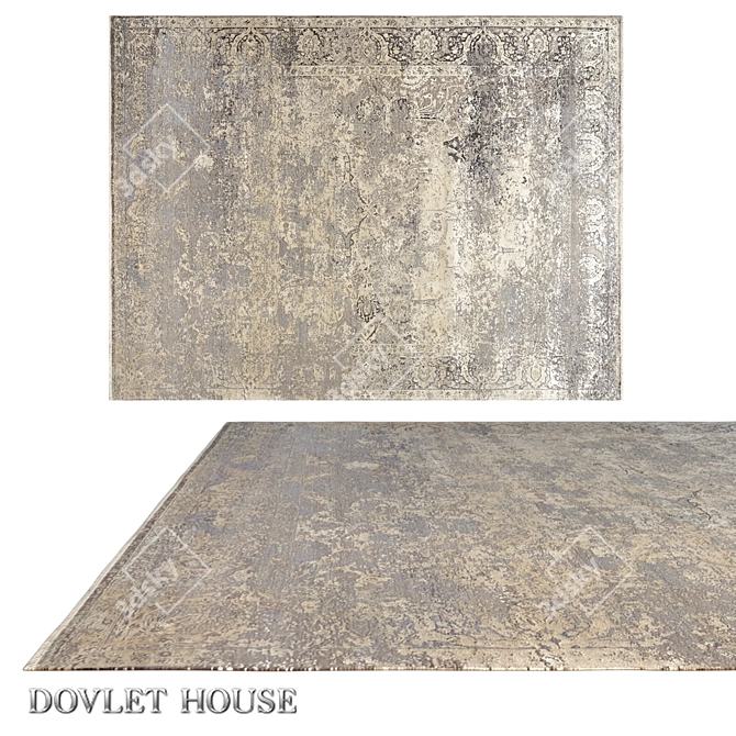 Luxury Silk & Wool Carpet by DOVLET HOUSE (Art 16382) 3D model image 1