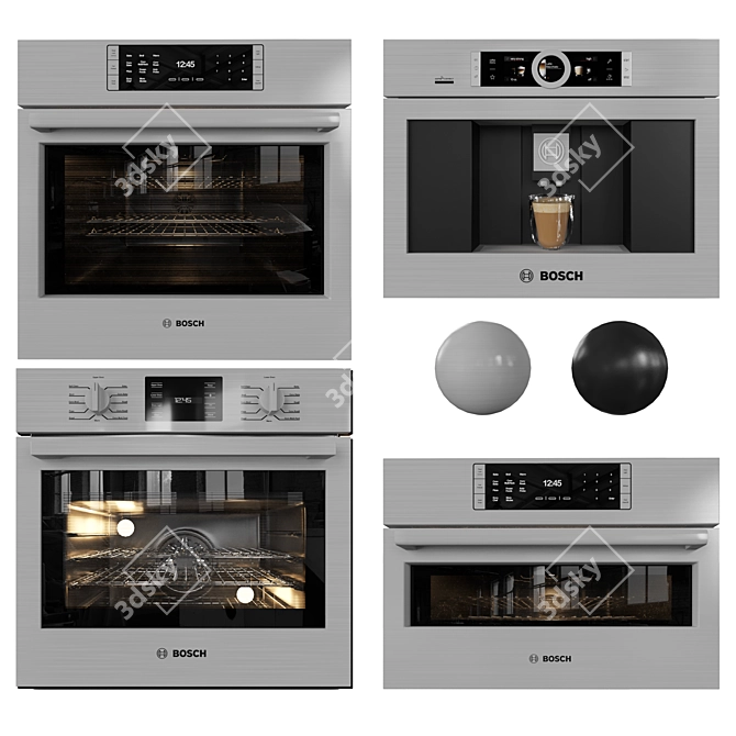 Modern Bosch Oven Collection 3D model image 1