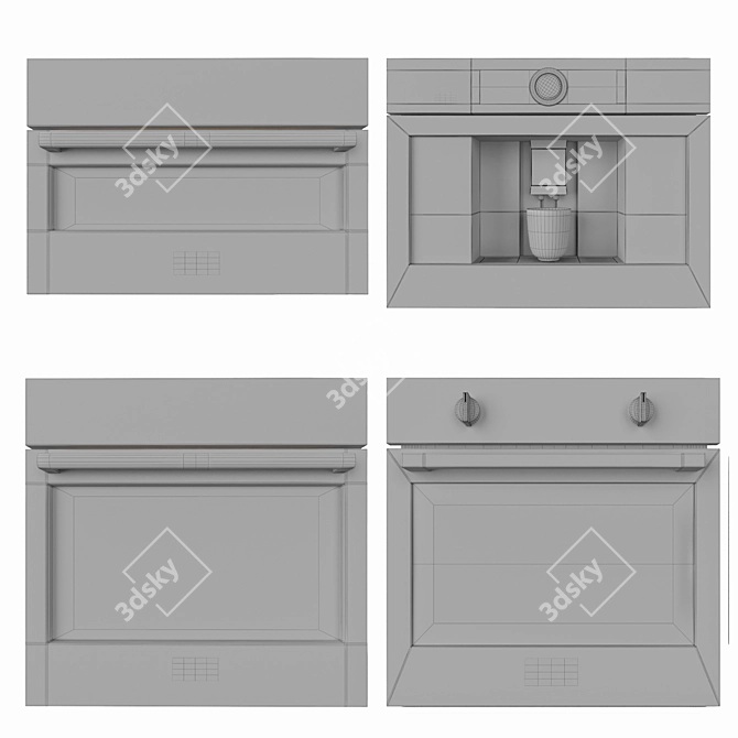 Modern Bosch Oven Collection 3D model image 6